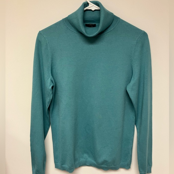 Talbots Sweaters - Talbots Petite, turtleneck, aqua, MP.